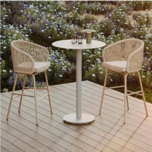 Villa Courtyard Open-Air Terrace Leisure Durable Modern Outdoor Aluminum Alloy Furniture Set High-Style Bar Table Chair