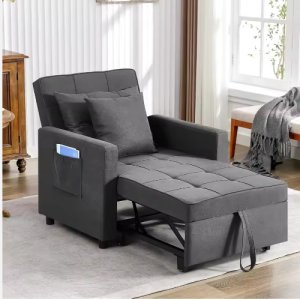 Modern Modular Metal Frame Foldable Dual-Purpose Sofa Bed Set Small Apartment Living Room Multifunctional Cloth Sponge Filling