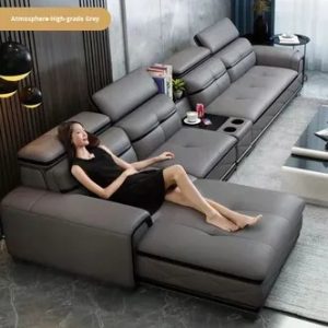Modern Microfiber Leather L-Shaped Corner Chaise Sofa Set Small Large Living Rooms Waterproof Cat-Scratch Resistant Fully