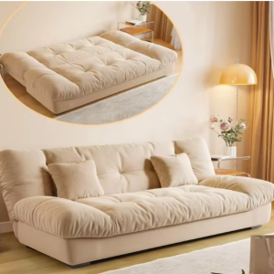 Yunduo Fabric Sofa Bed Foldable Modular Dual-use Living Room Small Apartment 2025 New Modern Three-seater Straight Cream